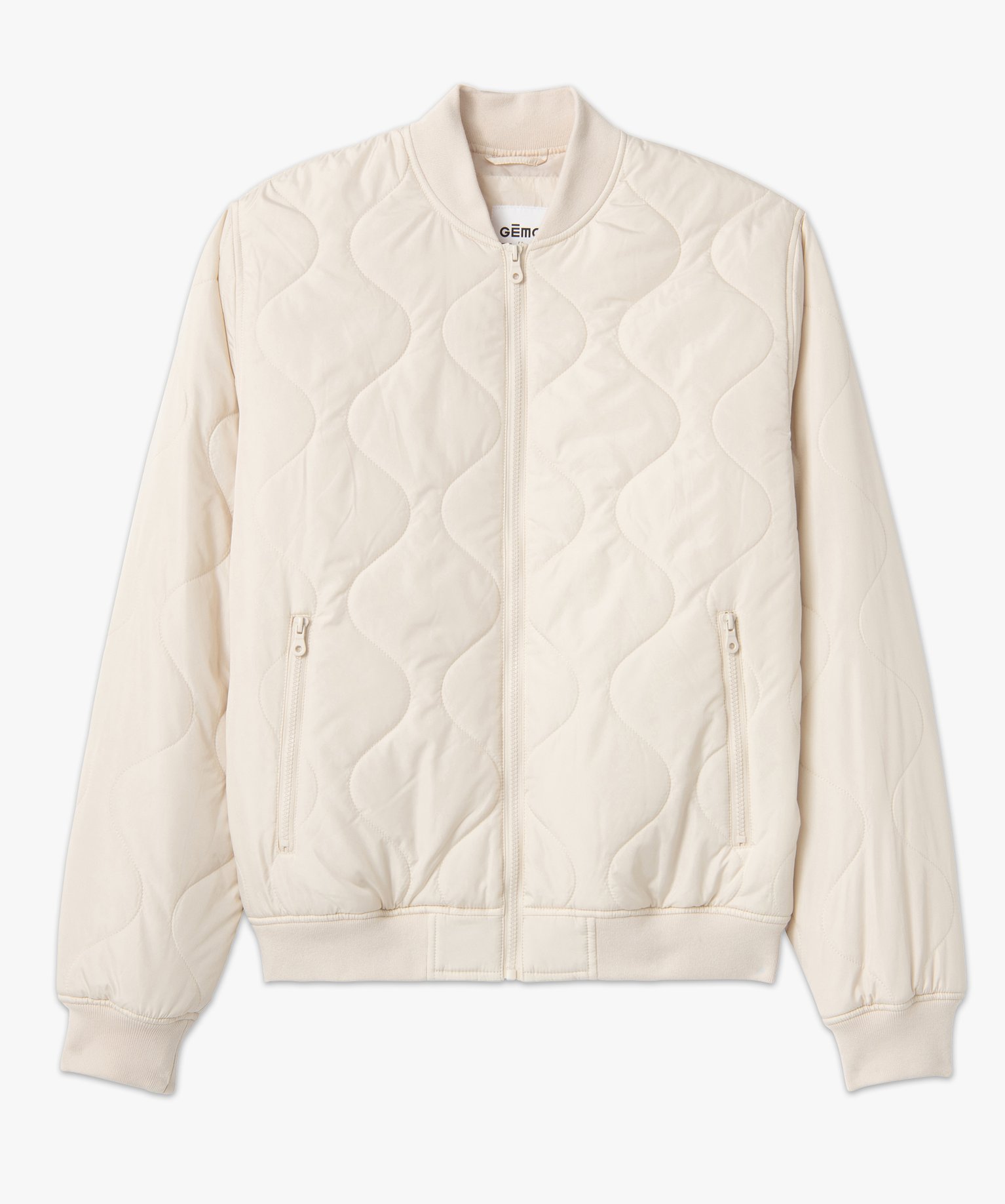 Doudoune homme matelassée et déperlant avec surpiqres fa... beige clair | GEMO