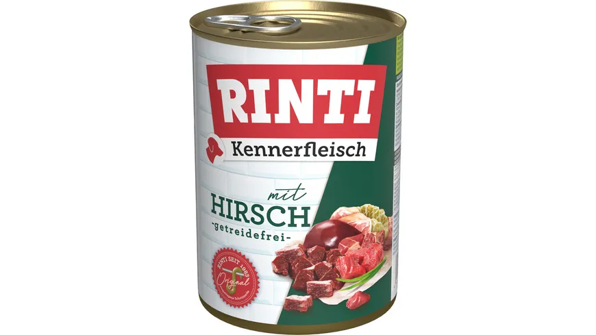 RINTI Hundenassfutter Kennerfleisch Hirsch 400 g