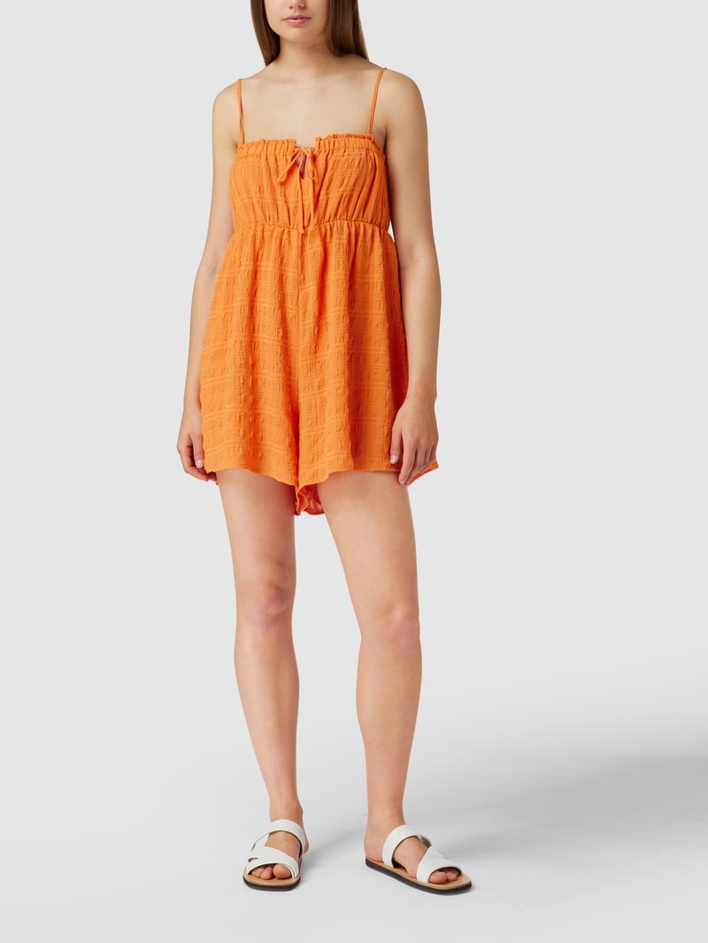 Playsuit mit Strukturmuster in orange