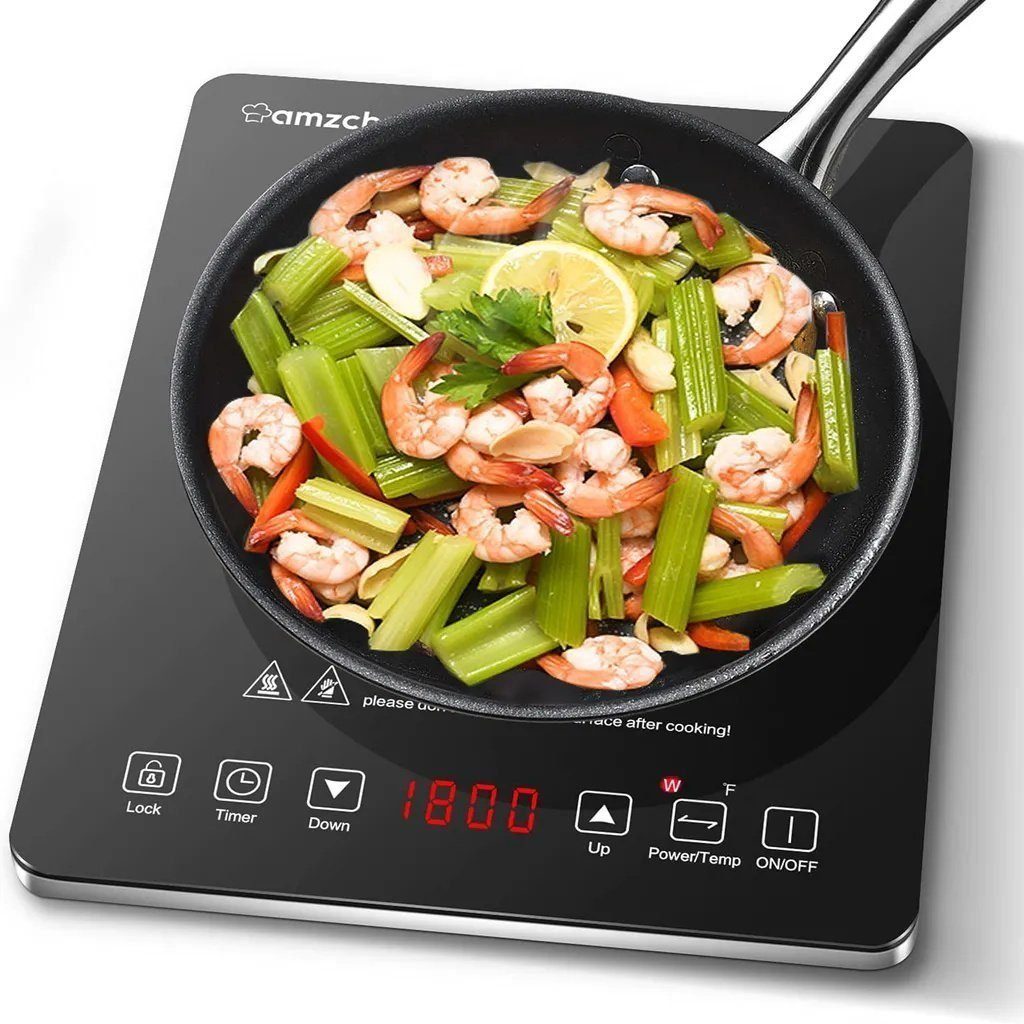 Ulife Einzel-Induktionskochplatte AMZCHEF 2000W, 10 Leistungsstufen, 28×35×4.45cm