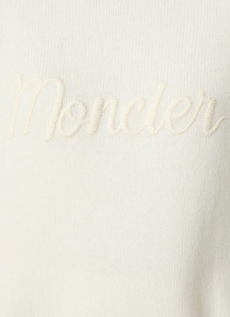 Moncler Fine-knit cashmere blend pullover with logo embroidery