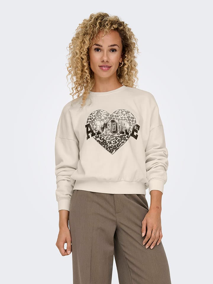 ONLY Sweatshirt in Beige günstig kaufen