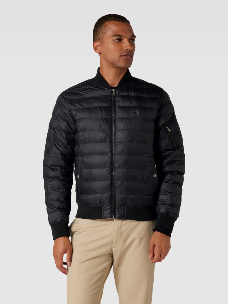 Steppjacke mit Label-Stitching Modell 'TERRA' in schwarz