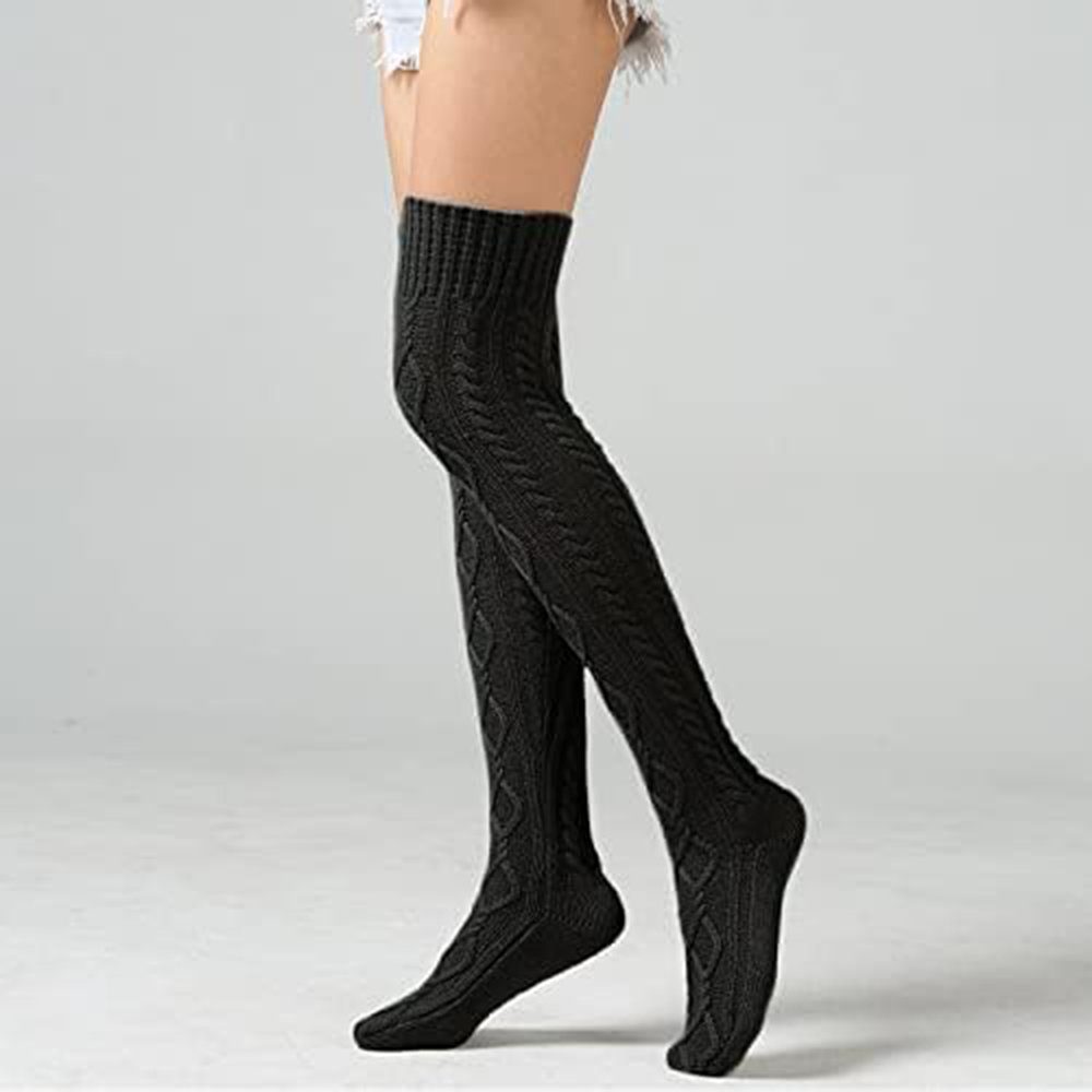 Beinstulpen Kniestrümpfe Damen Overknee Winter Strick Strümpfe (Ballett, Yoga, Beinwärmer Gestrickt) Stiefelstrümpfe Legwarmers Beinstulpen 1 Paar