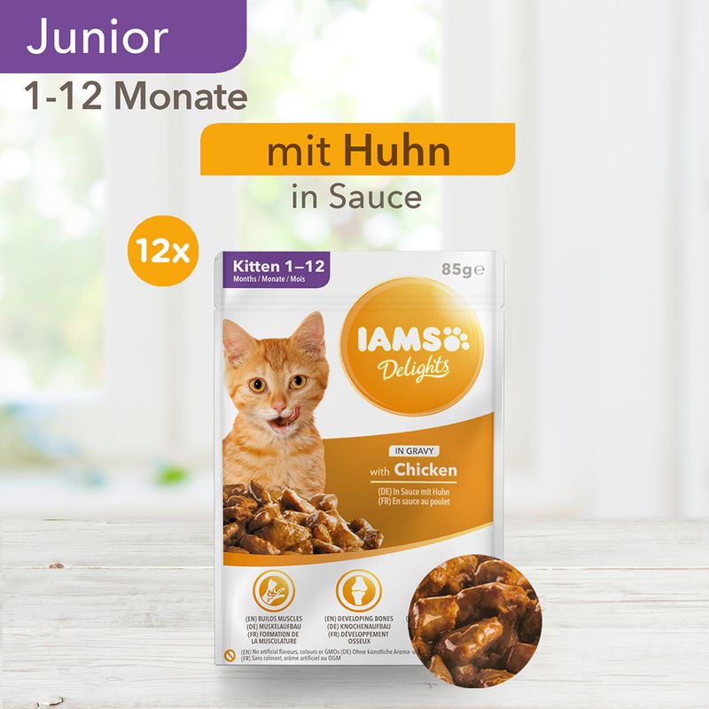 IAMS Delights Kitten Huhn in Sauce zu TOP-Preisen