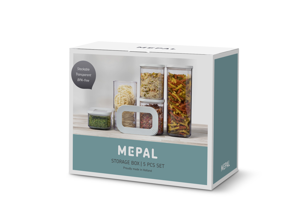 Mepal 5-tlg Vorratsdosen-Set Modula Weiß