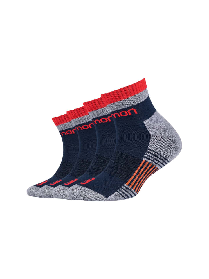 SALOMON Kindersportsocken SPORTIVE 4er Pack cushioned in Dress Blue/Tomato günstig kaufen 27-30