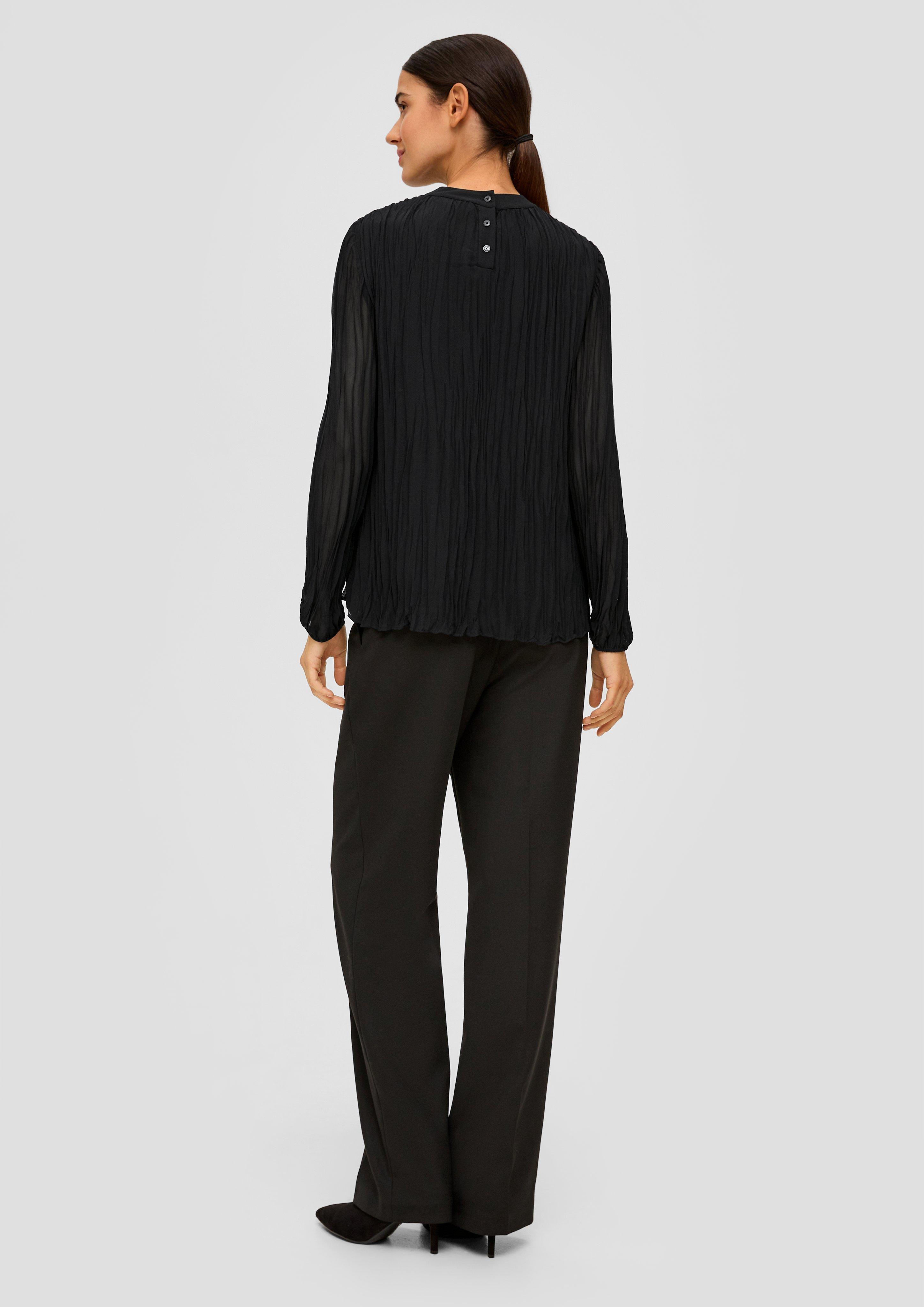 Gemusterte Chiffonbluse mit Stehkragen  2140361-9999