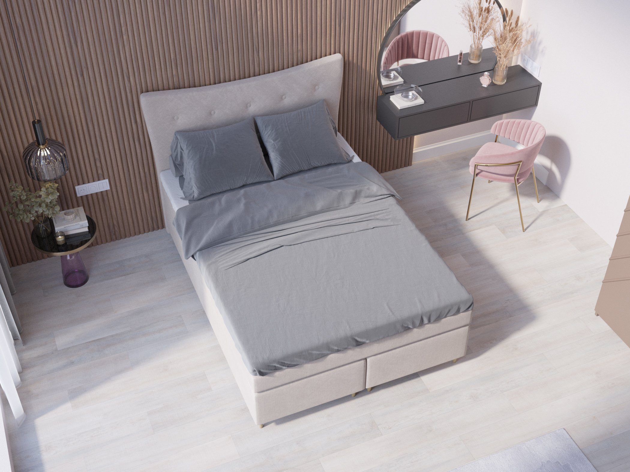 PANDA MÖBEL GmbH Boxspringbett Colorado, 140x200, 160x200, 180x200 Doppelbett, Polsterbett mit Kopfteil, Topper