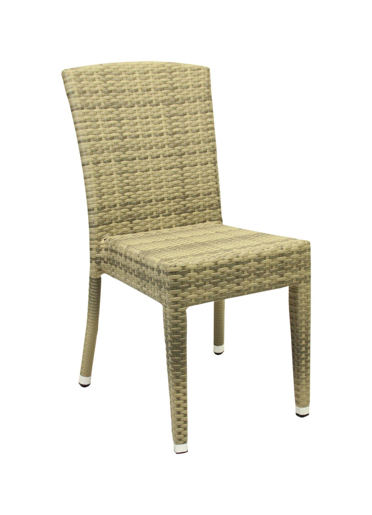 Konway Stapelstuhl MAUI (4 St), 4x KONWAY® MAUI Stapelstuhl Elfenbein Polyrattan Sessel stapelbar