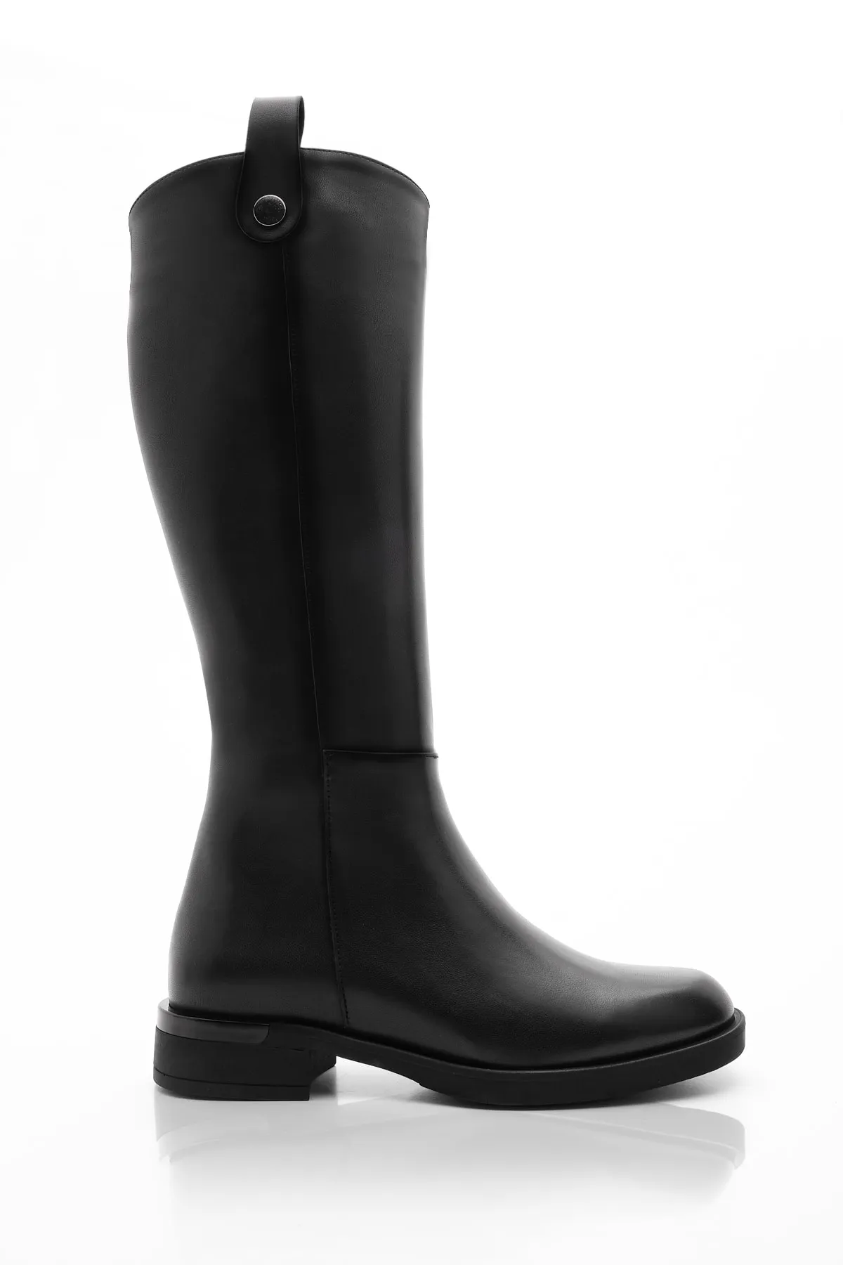 Marjin  Damen Alltagsstiefel über dem Knie Reißverschluss Lindo Schwarz