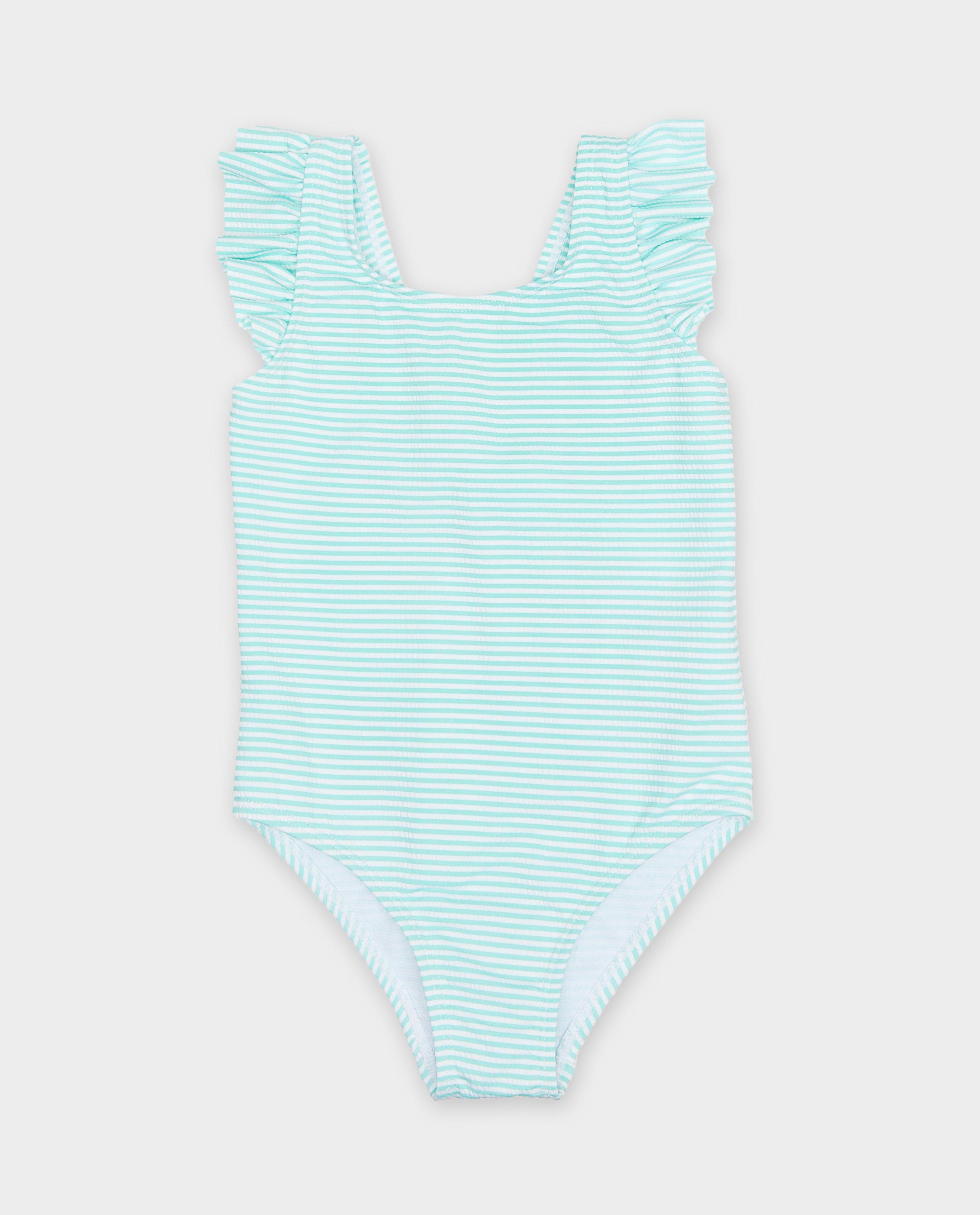 Costum de baie cu dungi Milla Star, 92-134 verde deschis