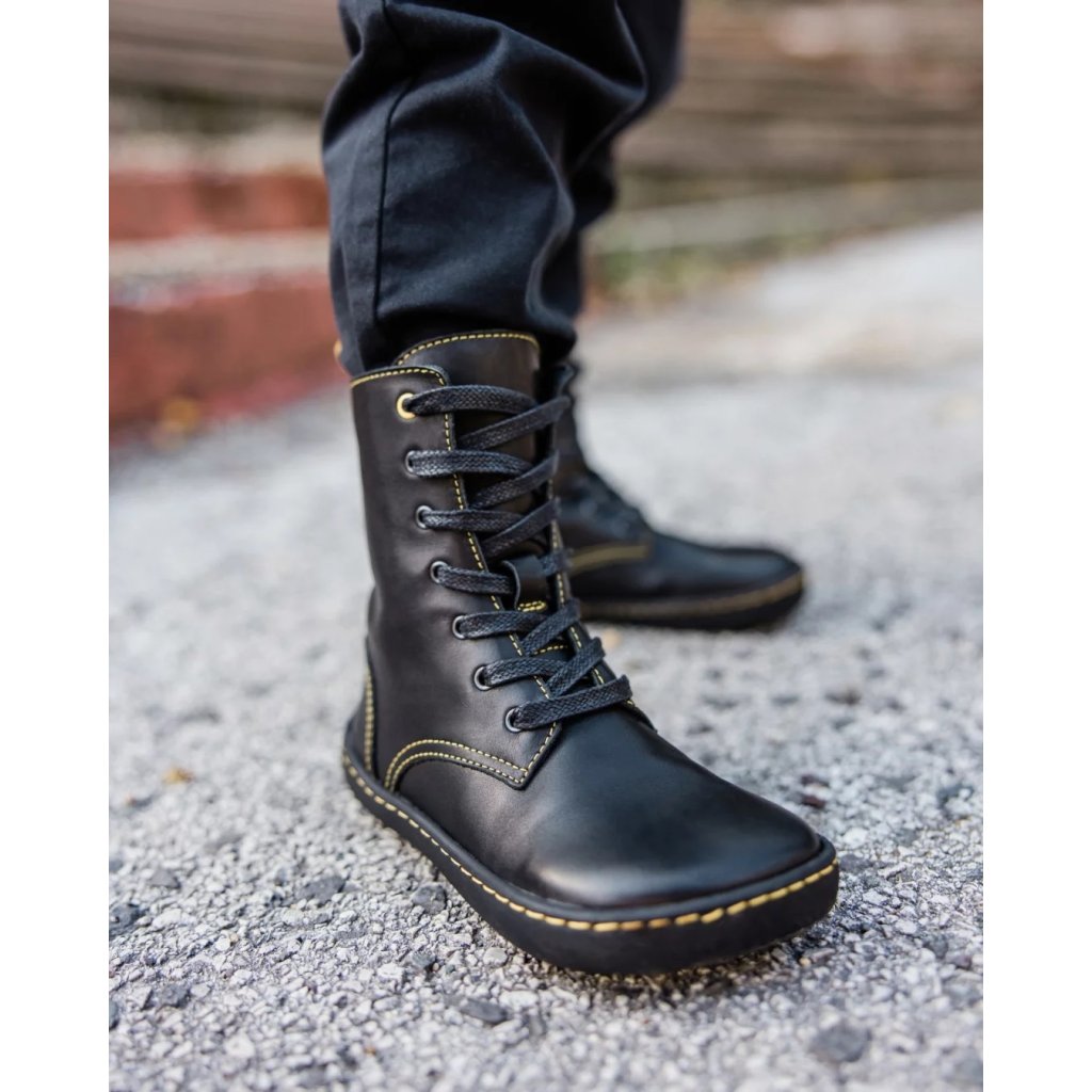 Shapen Maverick Mini Black & Yellow Barfußstiefeletten