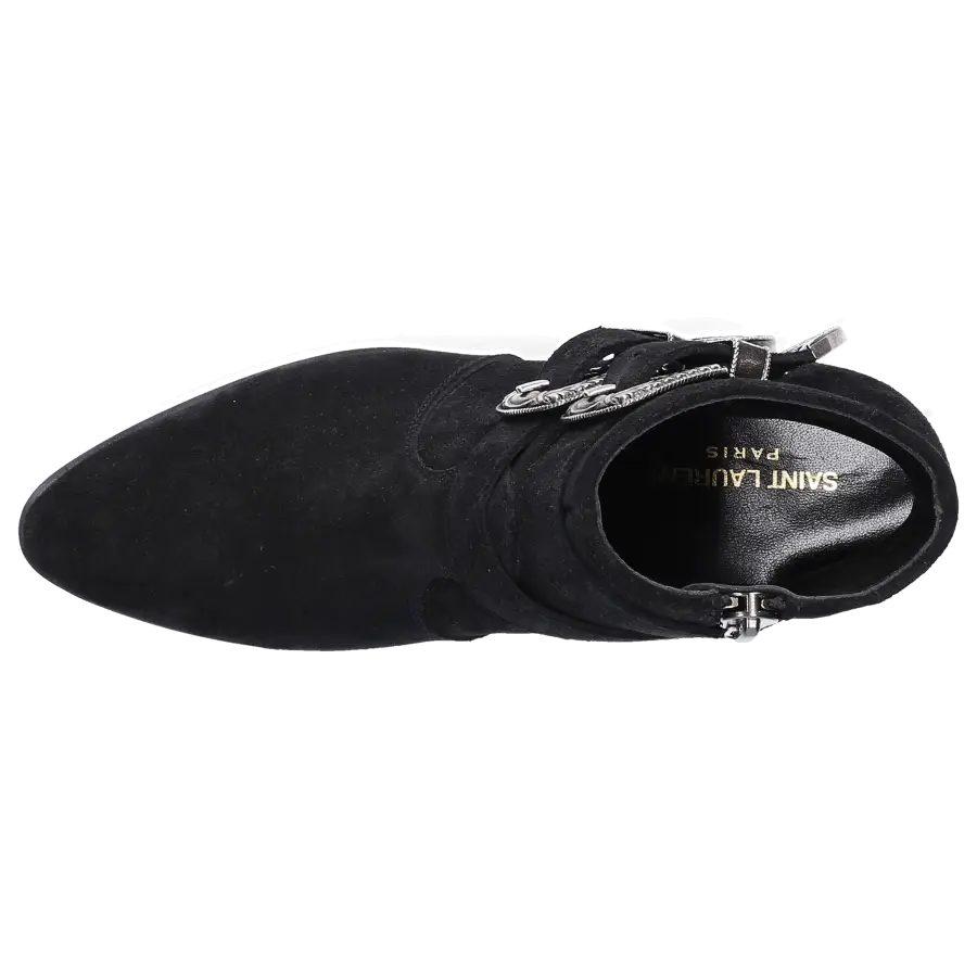 Saint Laurent - Stiefeletten WEST Veloursleder - schwarz