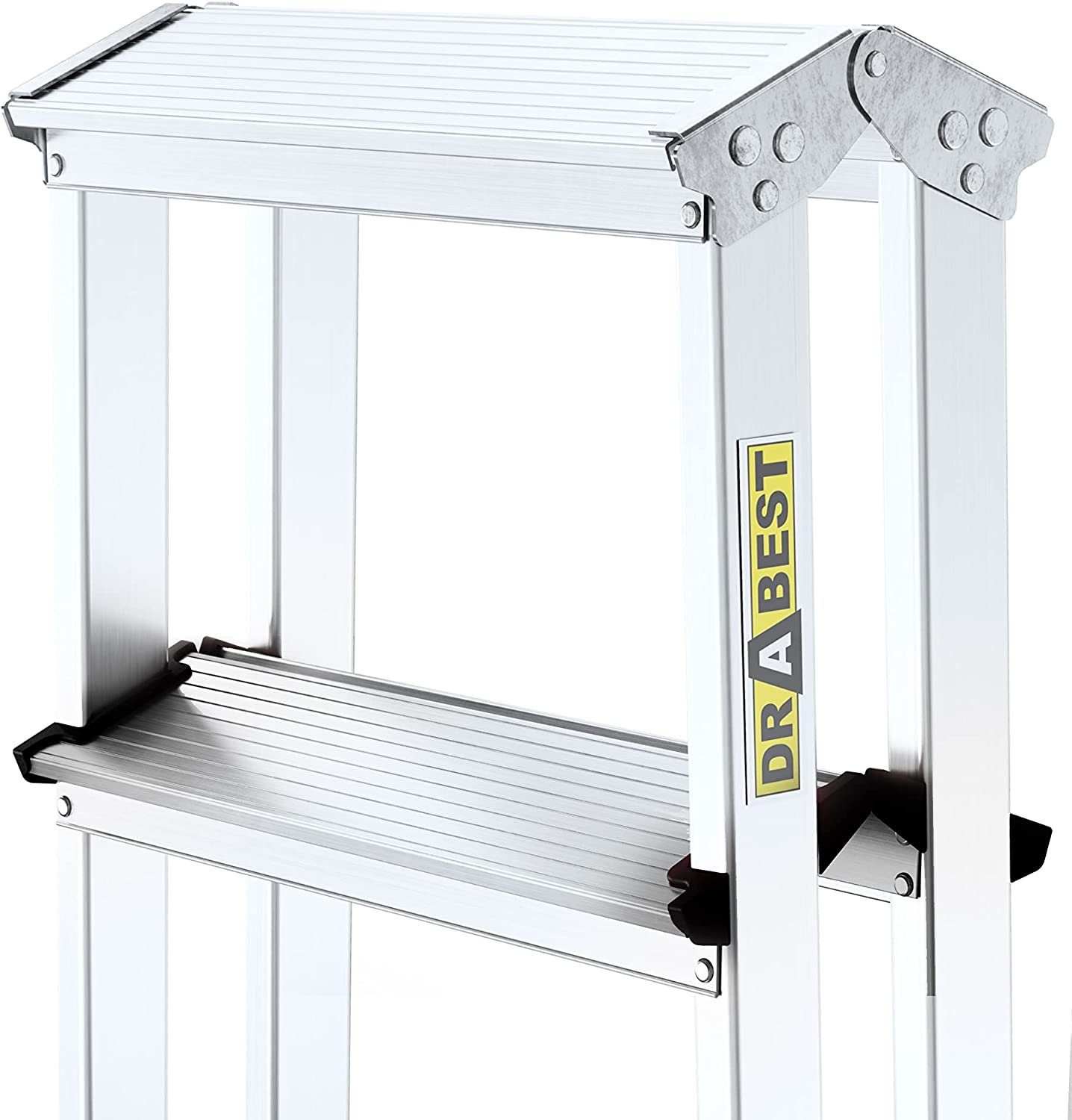 nm_trade Doppelleiter Aluleiter Doppelleiter Trittleiter Stehleiter Klapptritt Zweiseitige, Aluminium, Belastung beträgt 125 Kilogramm, rutschfeste Füße, leicht