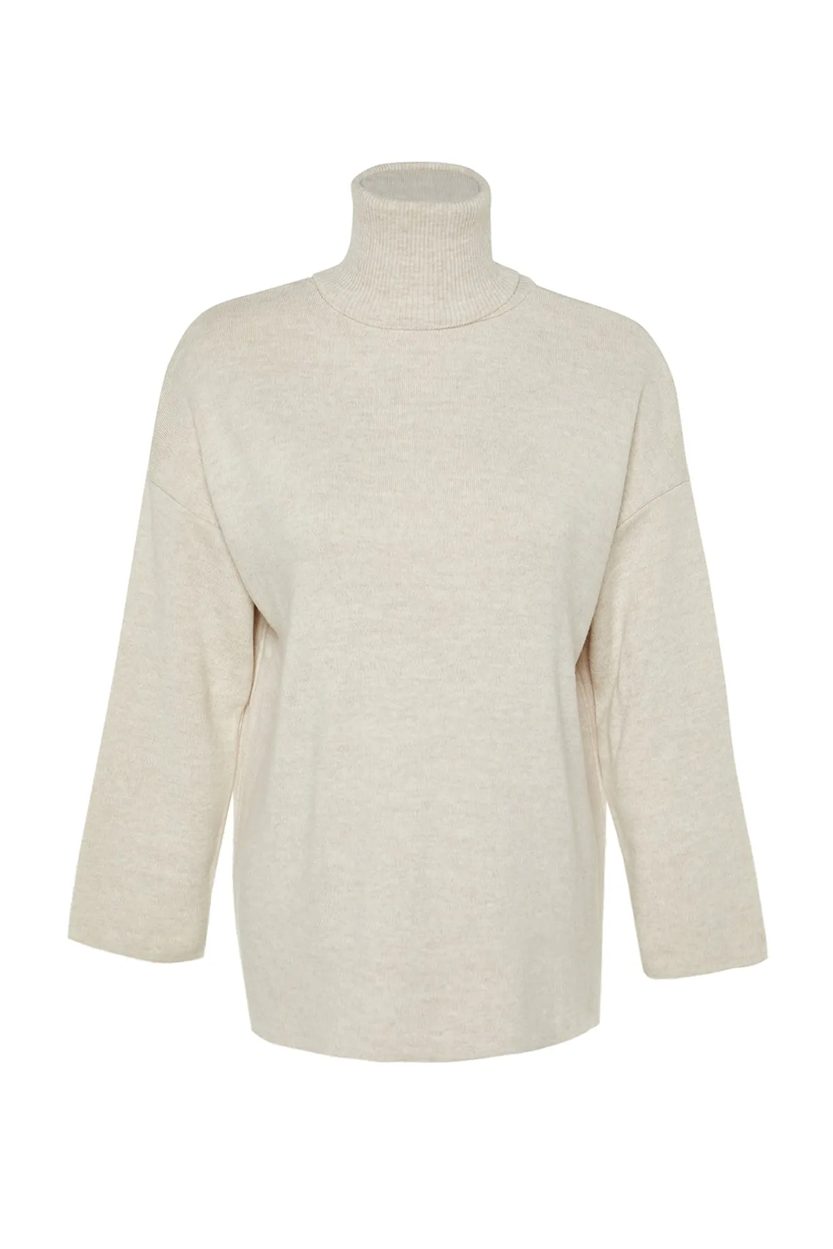 Trendyol Collection  Steinfarbener Basic-Oversize-Strickpullover mit weiter Passform TWOAW23KZ00206