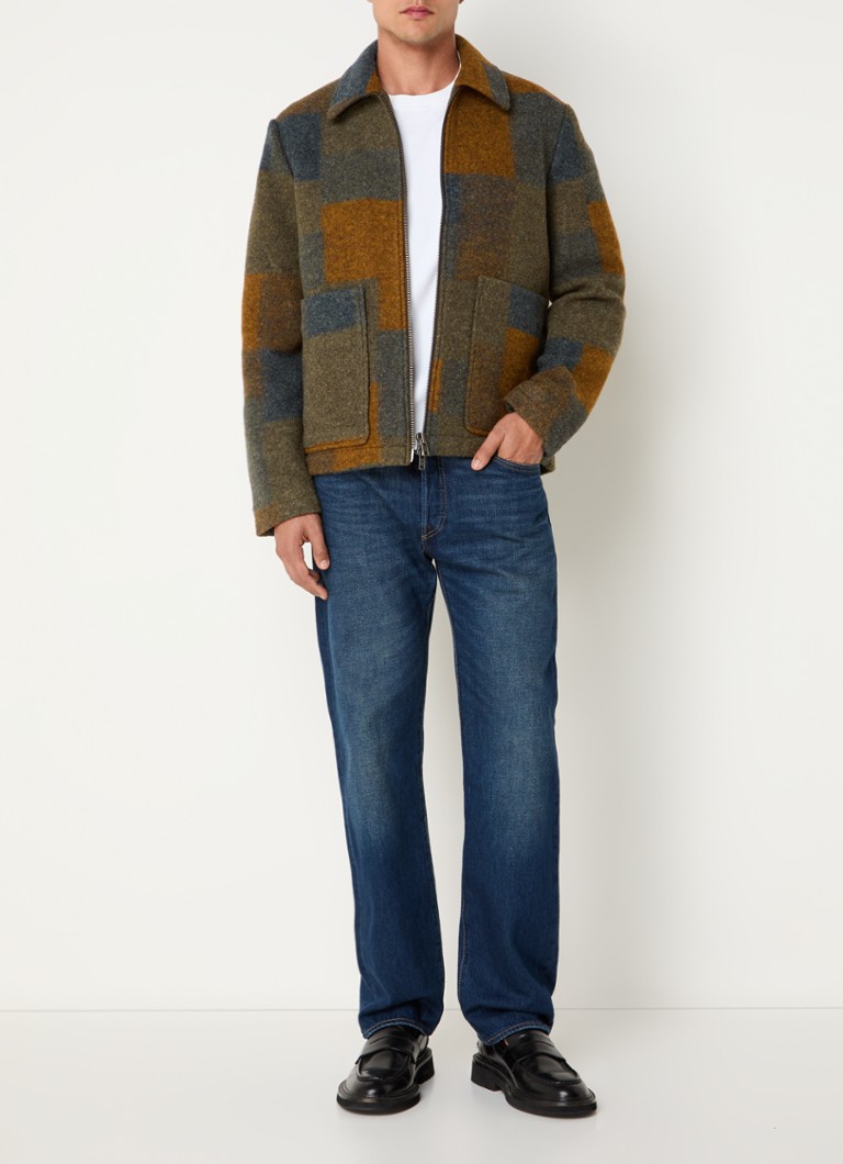 NN.07 Yellow jacket in razor wool blend with stitched pockets