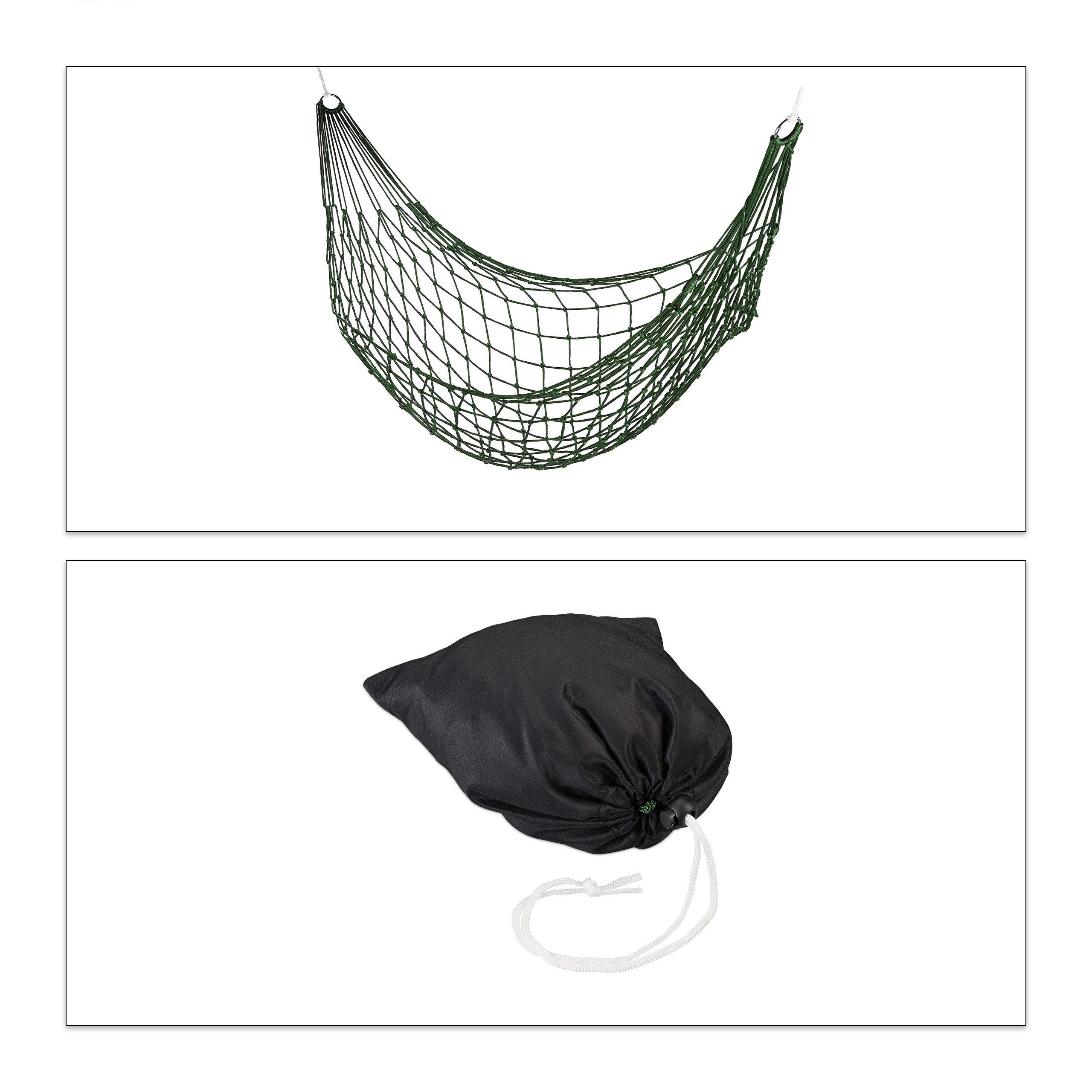 relaxdays Hängematte Netzhängematte für 1 Person, Grün