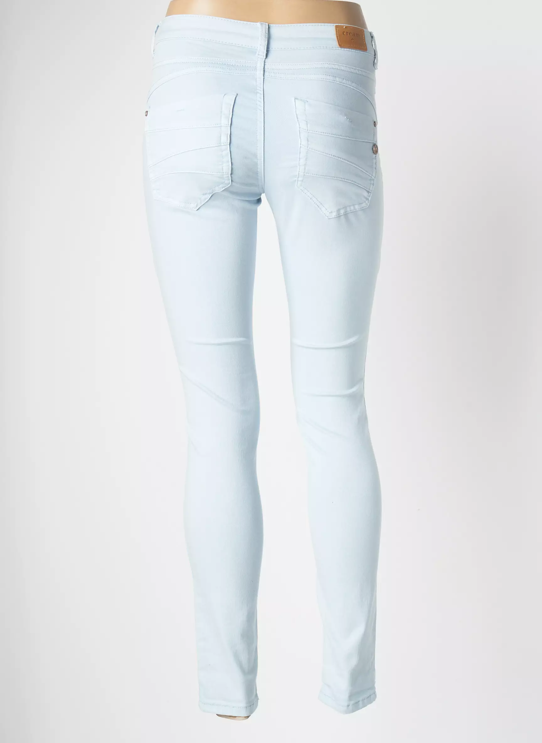 Cream Pantalons Slim Femme couleur bleu