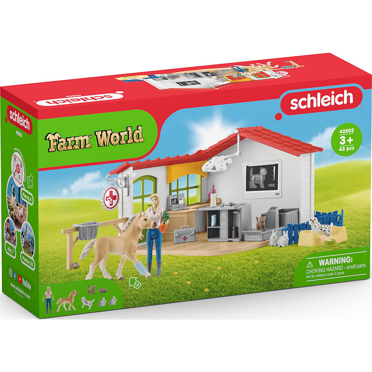 Schleich Farm World 42502 Tierarzt-Praxis mit Haustieren