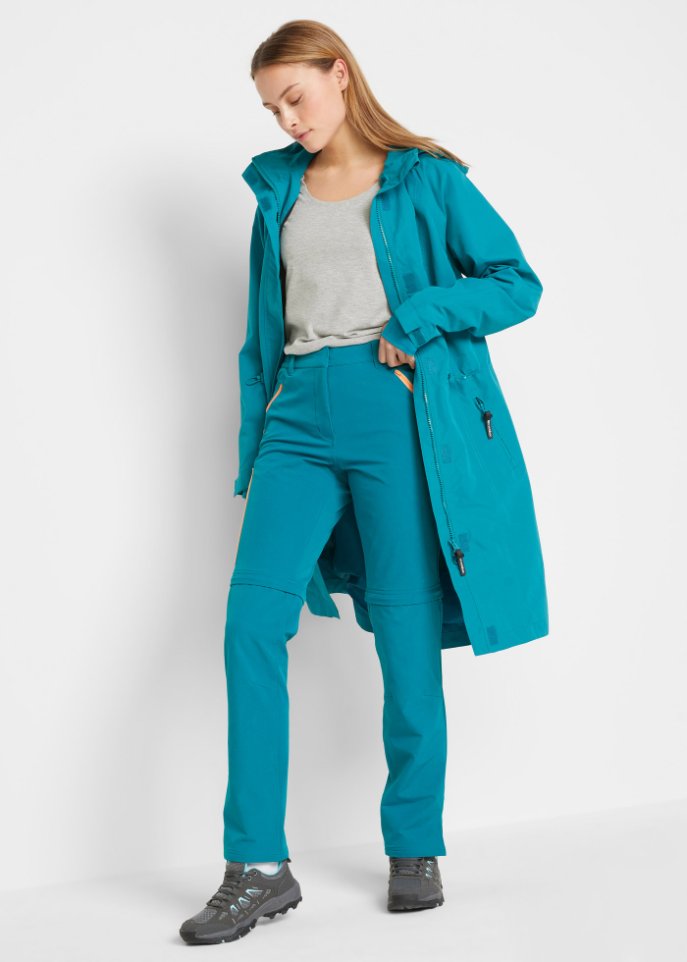 Softshell-Funktionshose mit abnehmbarem Bein, gerade geschnitten, wasserabweisend