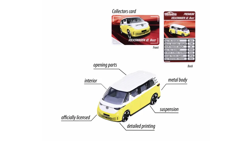 Majorette - Premium Cars VW ID Buzz, gelb/weiß