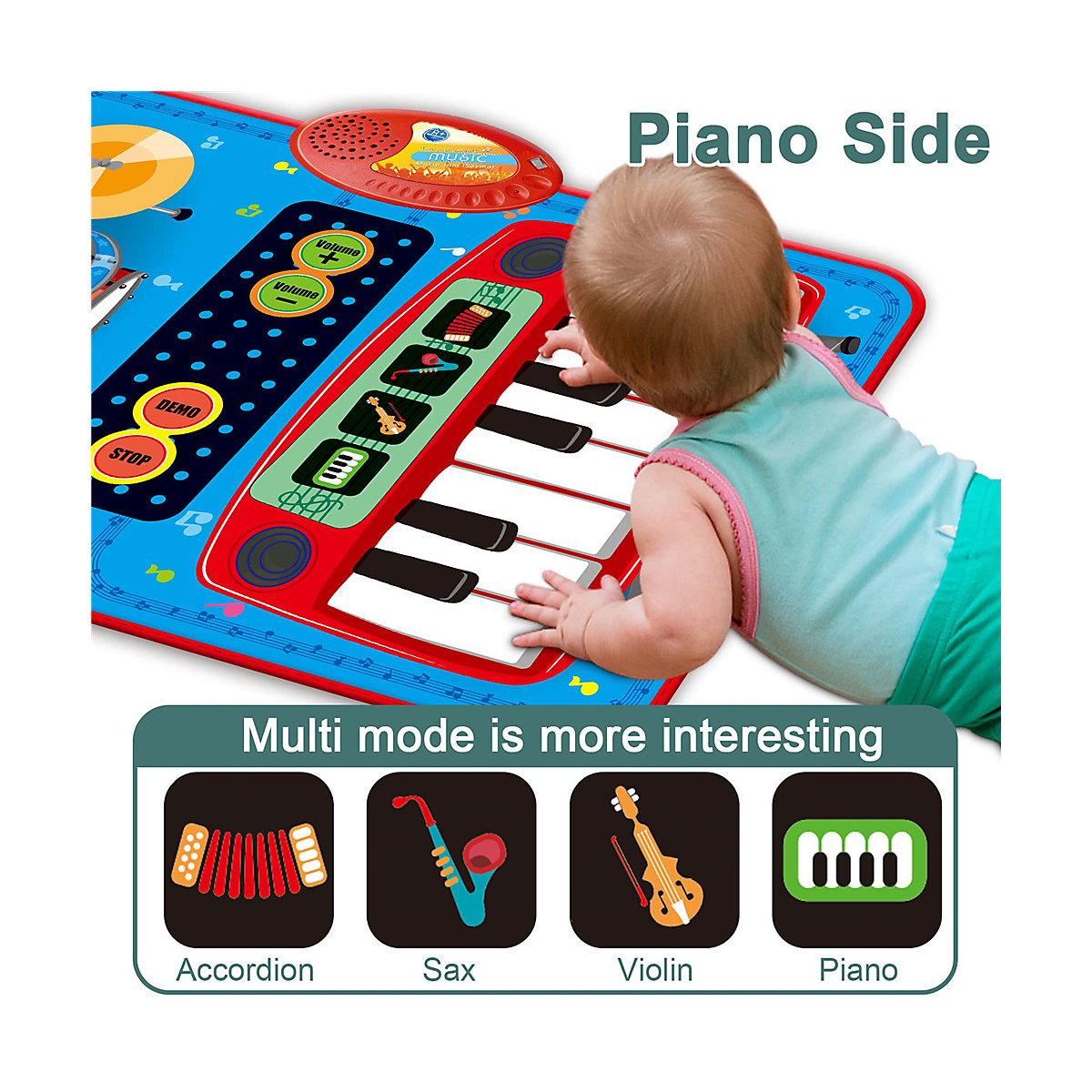 Musikmatten mit Klavier und Schlagzeug Klängen für Kinder