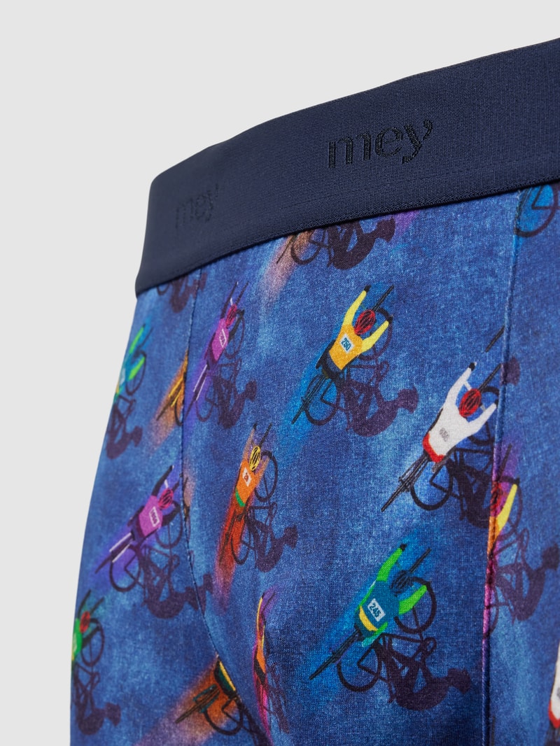 Trunks mit Allover-Motiv-Print Modell 'RACING BIKE' in blau