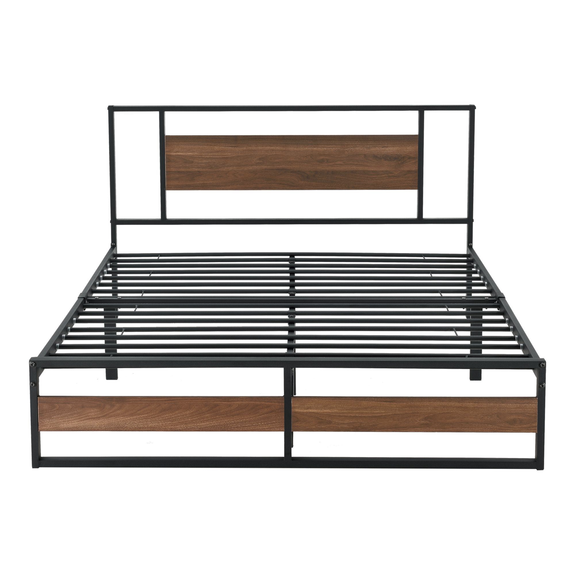 en.casa Metallbett, Villach Ehebett mit Kaltschaummatratze 140 x 200 cm