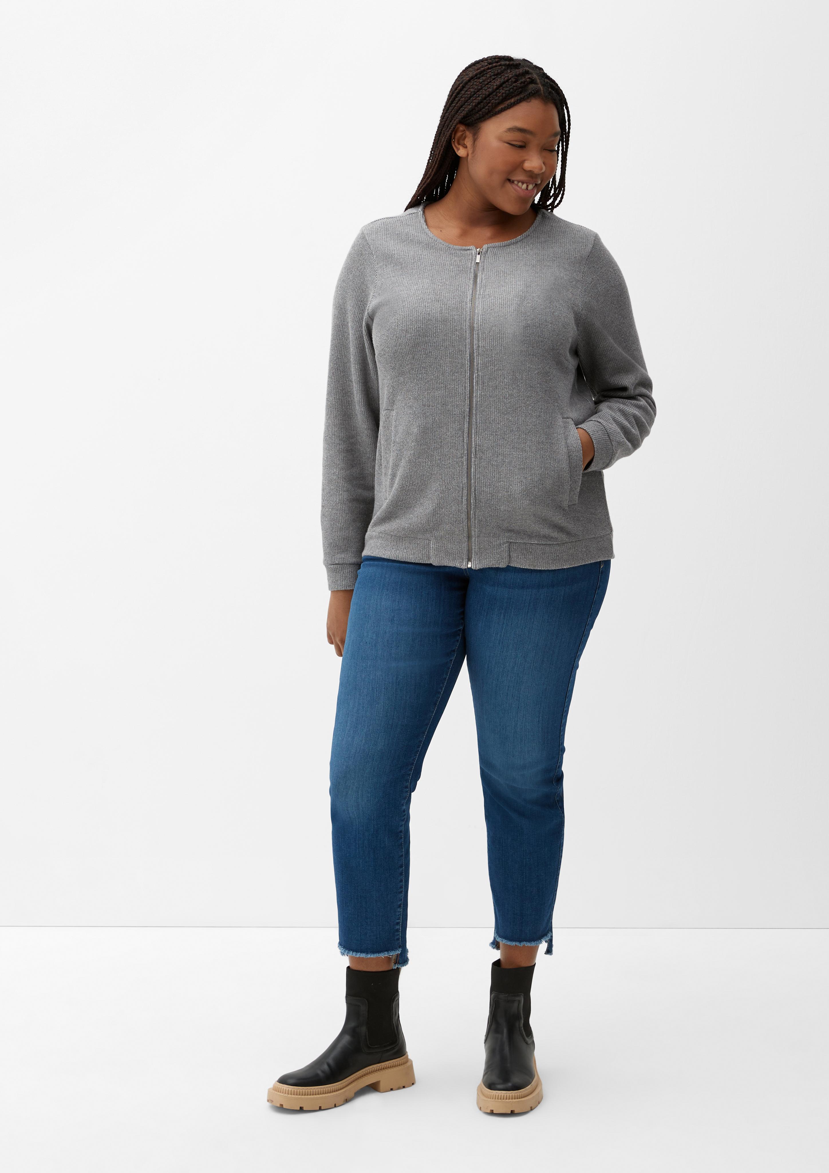 Sweatjacke in Strickoptik  2125475-9730