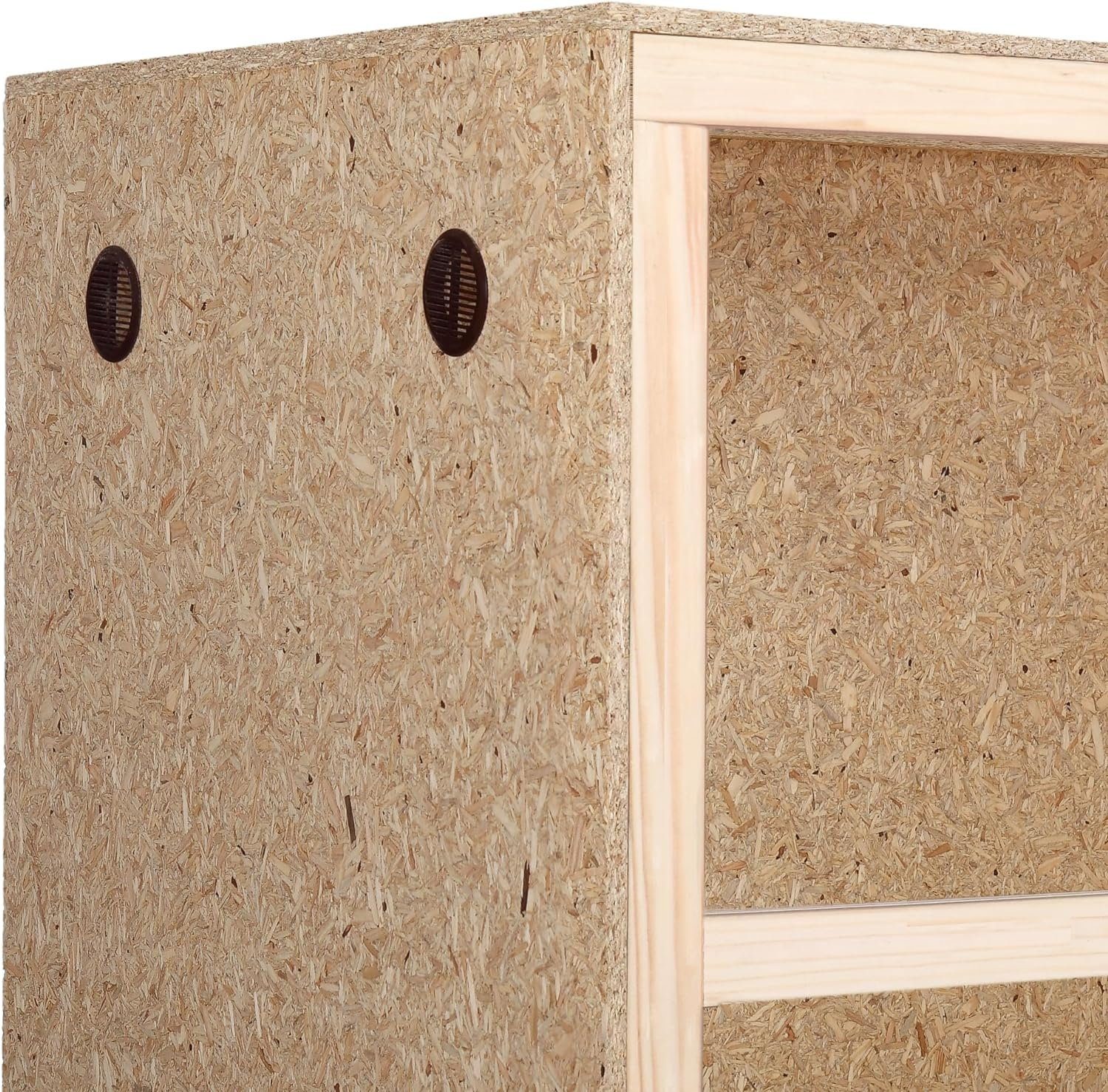 ECOZONE Terrarium ECOZONE Holz Terrarium mit Seitenbelüftung 100 x 60 x 60 cm, Aus OSB Platten