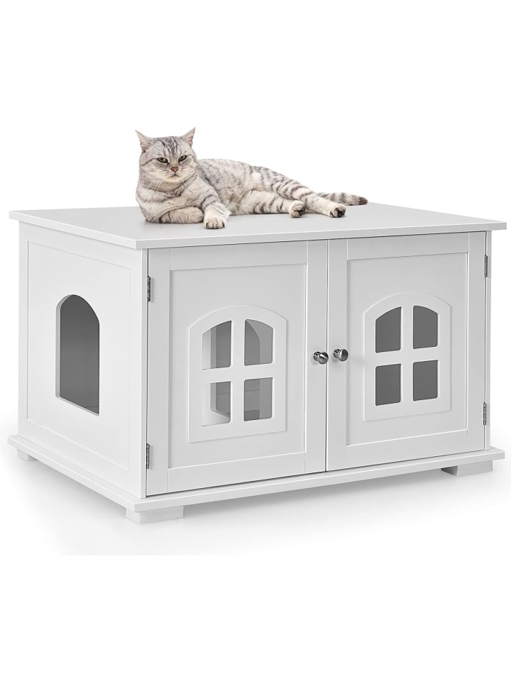 COSTWAY Katzenhaus 81x53x49cm in Weiß günstig kaufen onesize