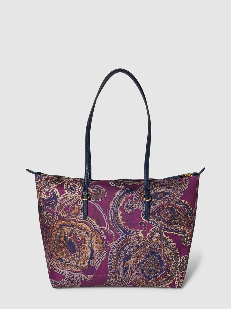 Tote Bag mit Allover-Muster Modell 'KEATON' in lila