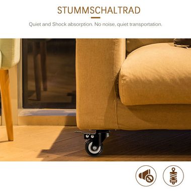 BlingBin Stuhlrolle Möbelrolle Schwenkrollen mit Bremse scharz, (4-St), Vier mit Bremse, Einer kann 40kg halten