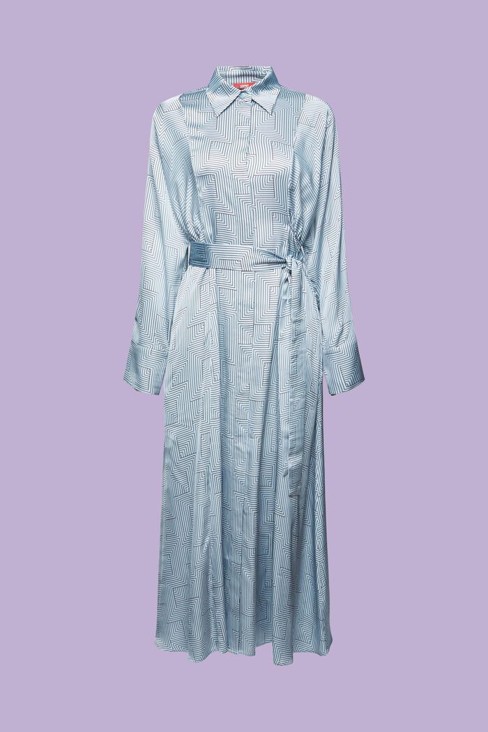 Charmeuse-Midikleid mit Gürtel