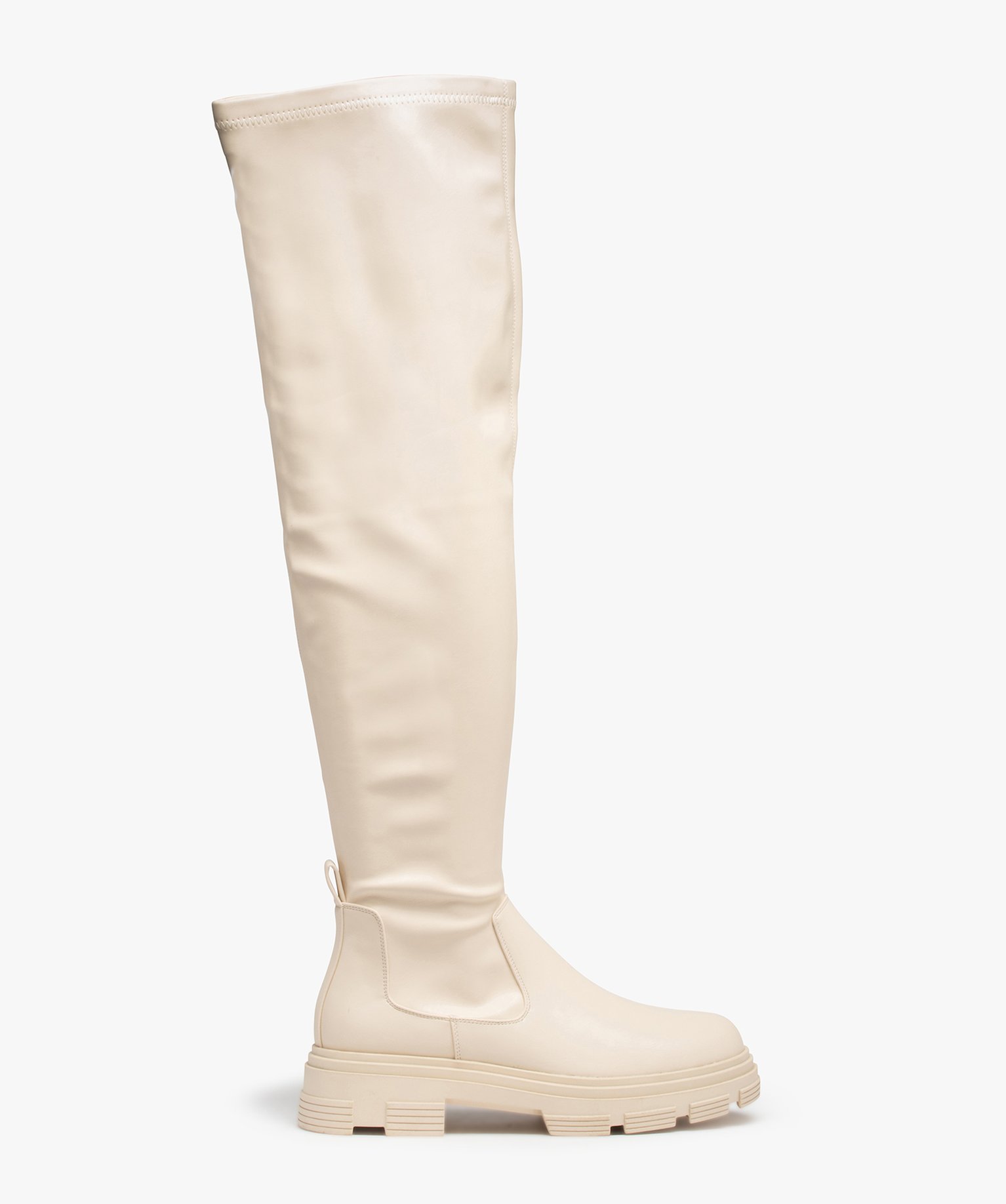 Cuissardes femme unies à semelle épaisse et crantée beige | GEMO