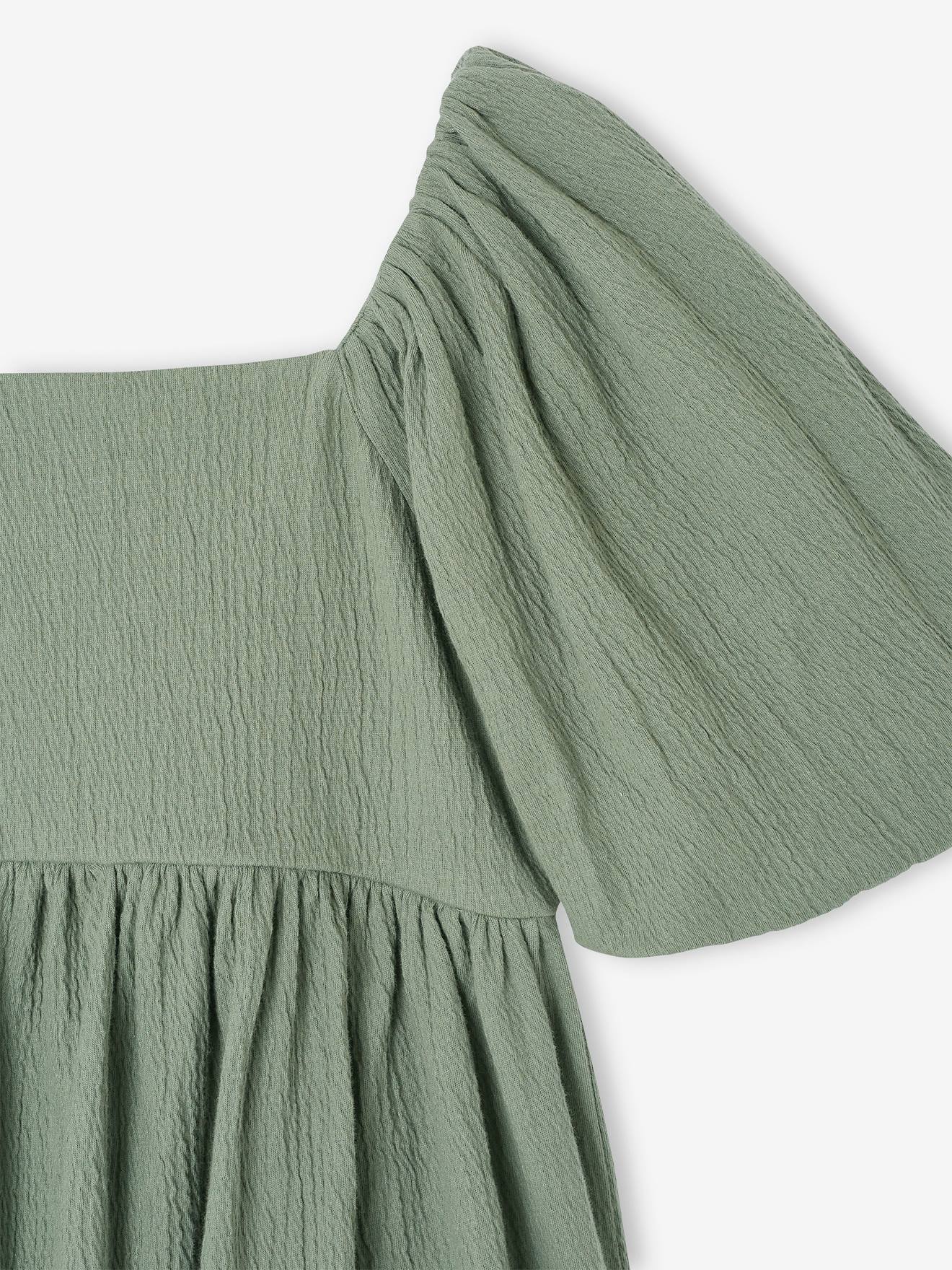 Vertbaudet Festliches Mädchen Kleid mit Reliefstruktur Oeko-Tex - vanille