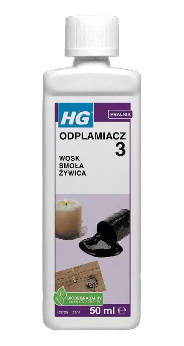 HG dėmių valiklis vaško, parafino, deguto ir dervos dėmėms, 50 ml