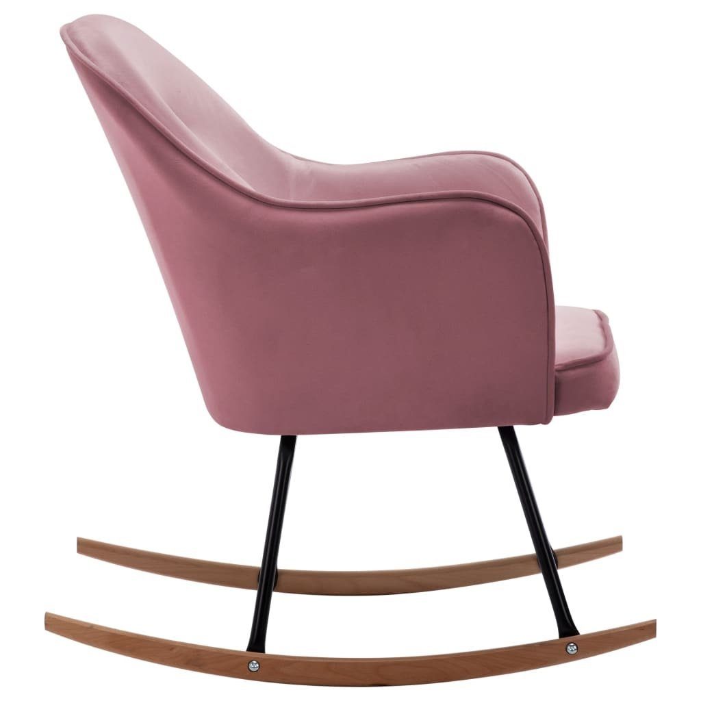 möbelando Schaukelstuhl Aletshausen (B/H/T: 60x84x74 cm), aus Samt in Rosa