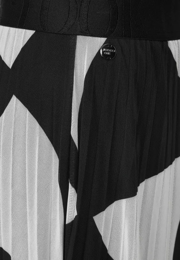 Street One Midi Mesh Plissée Rock