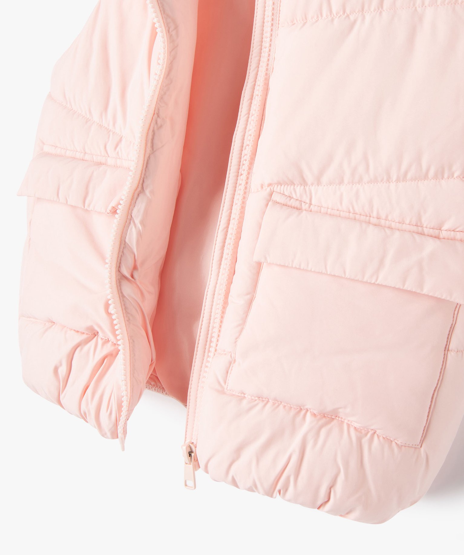 Blouson fille sans manches en matière matelassée déperlante rose | GEMO
