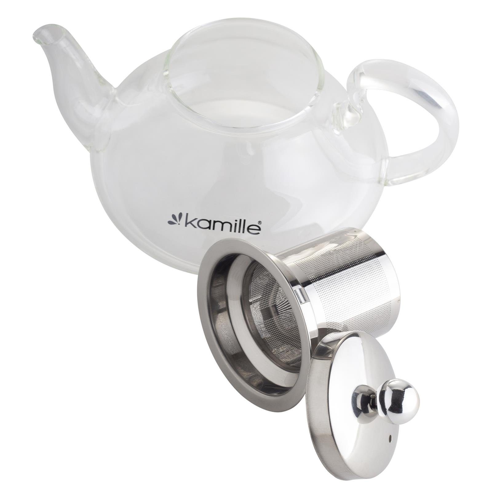 Kamille Espressokocher Teekanne 0,6L Glas Siebfilter Teemaker Teebereiter
