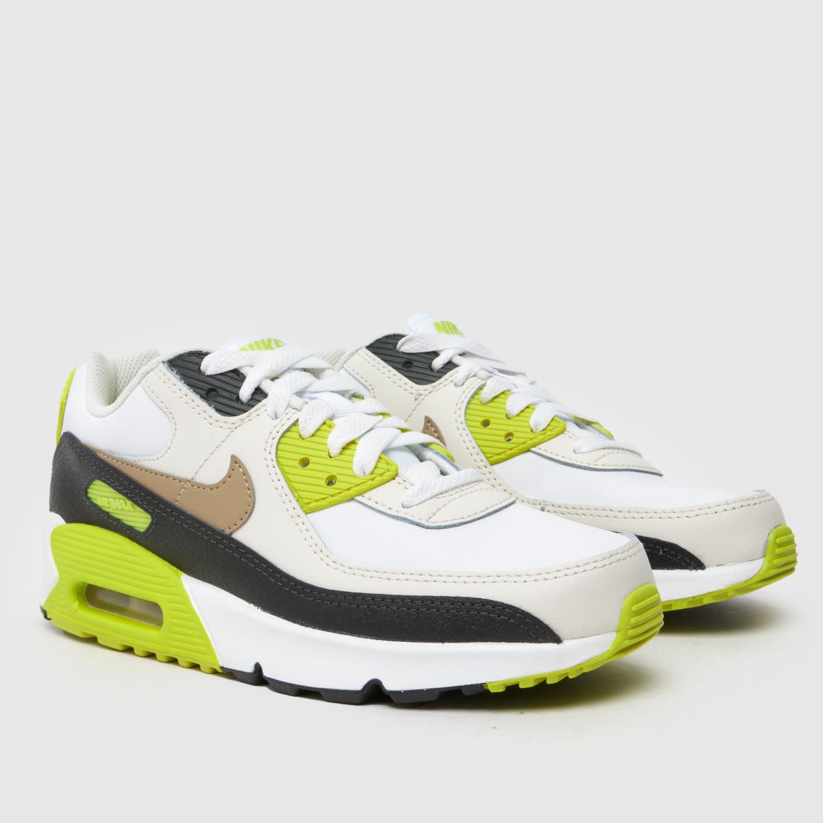 Nike vita multifärgade Air Max 90 ungdomsskor