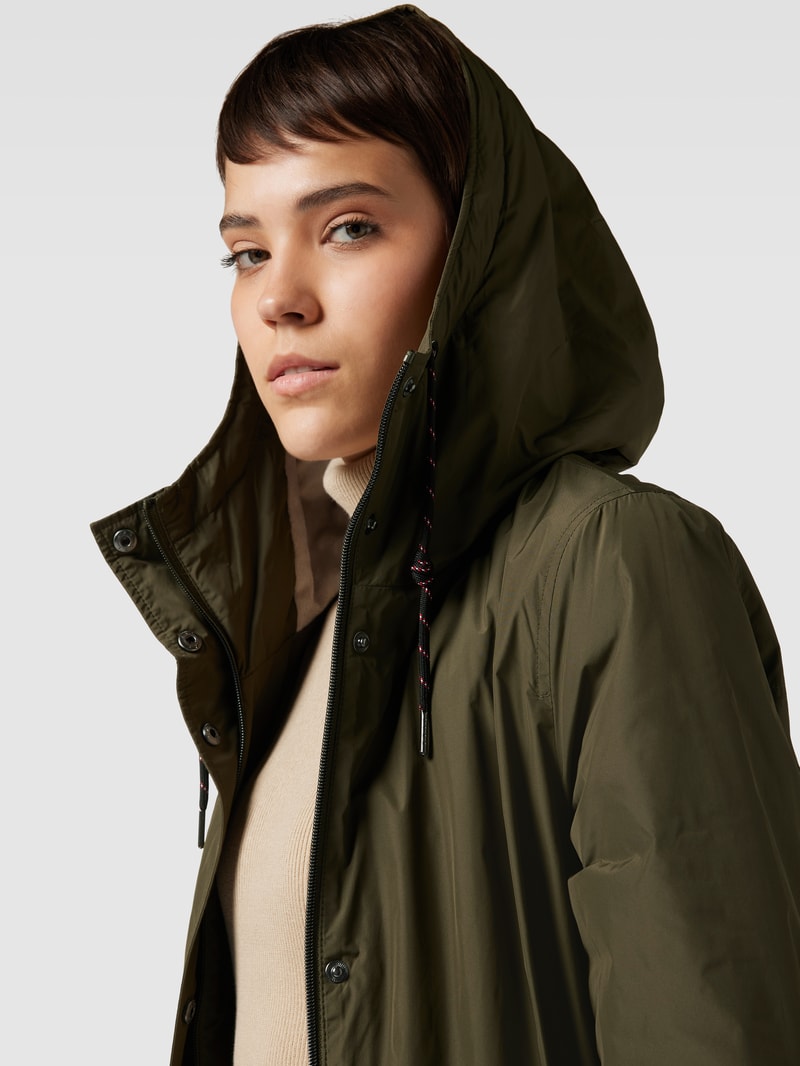 Parka mit Kapuze und seitlichen Reißverschlusstaschen in khaki