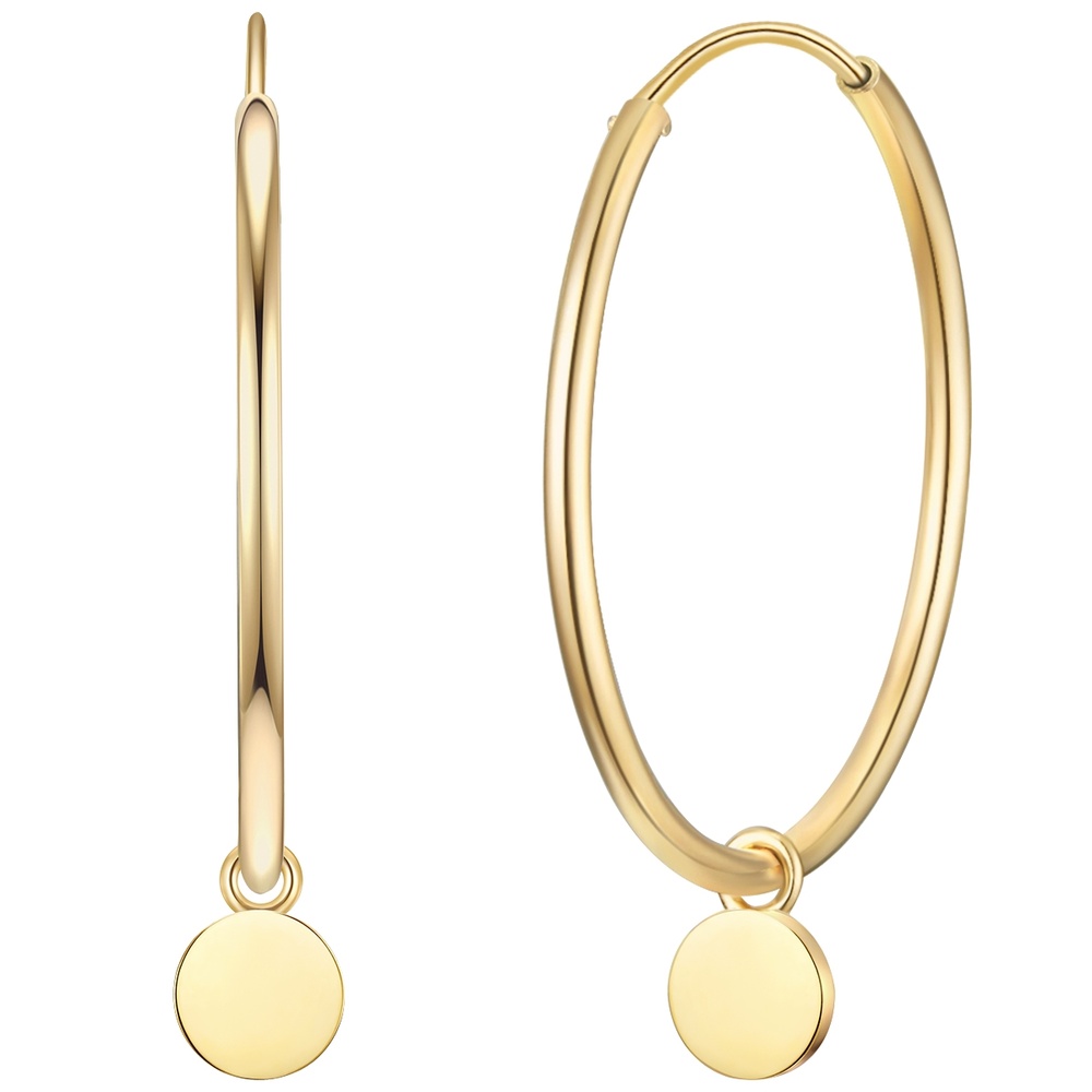 Glanzstücke München Créoles en argent Cercle Argent sterling en Or jaune Boucles d'oreilles