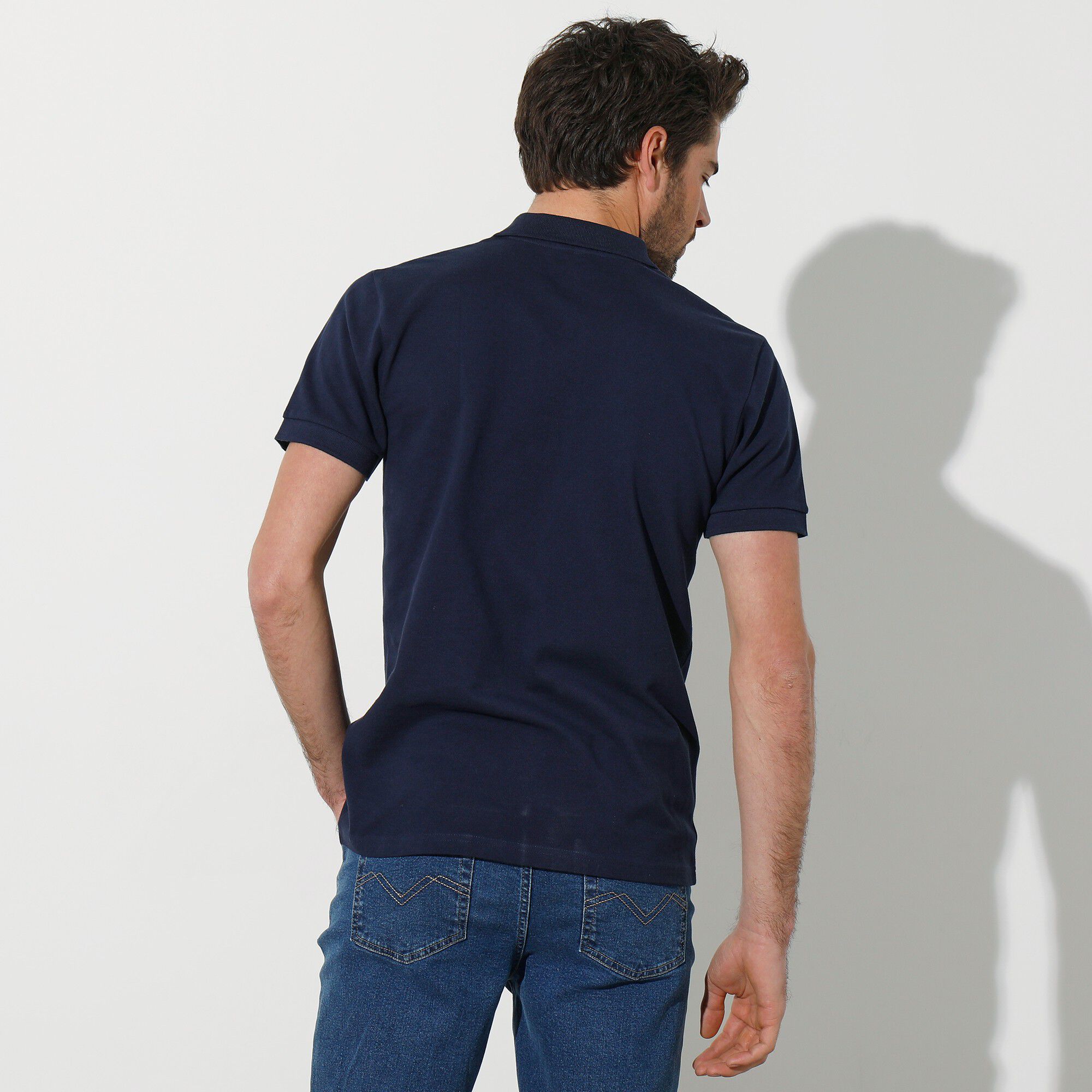 Polo uni maille piquée manches courtes