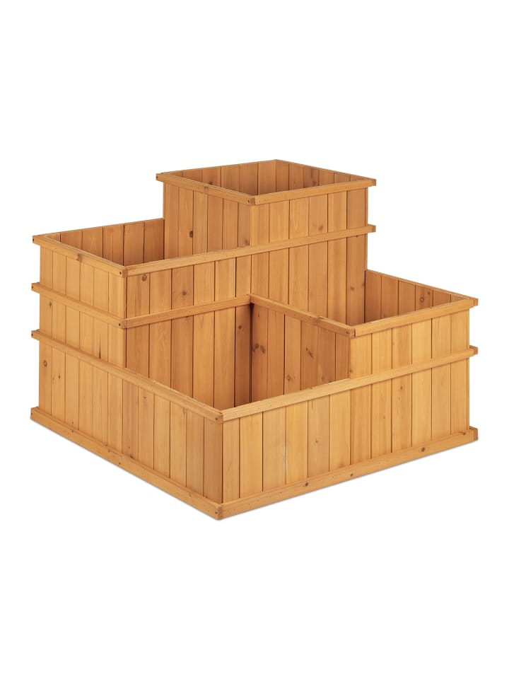 relaxdays Hochbeet in Natur - (B)81 x (H)61 x (T)81 cm günstig kaufen onesize