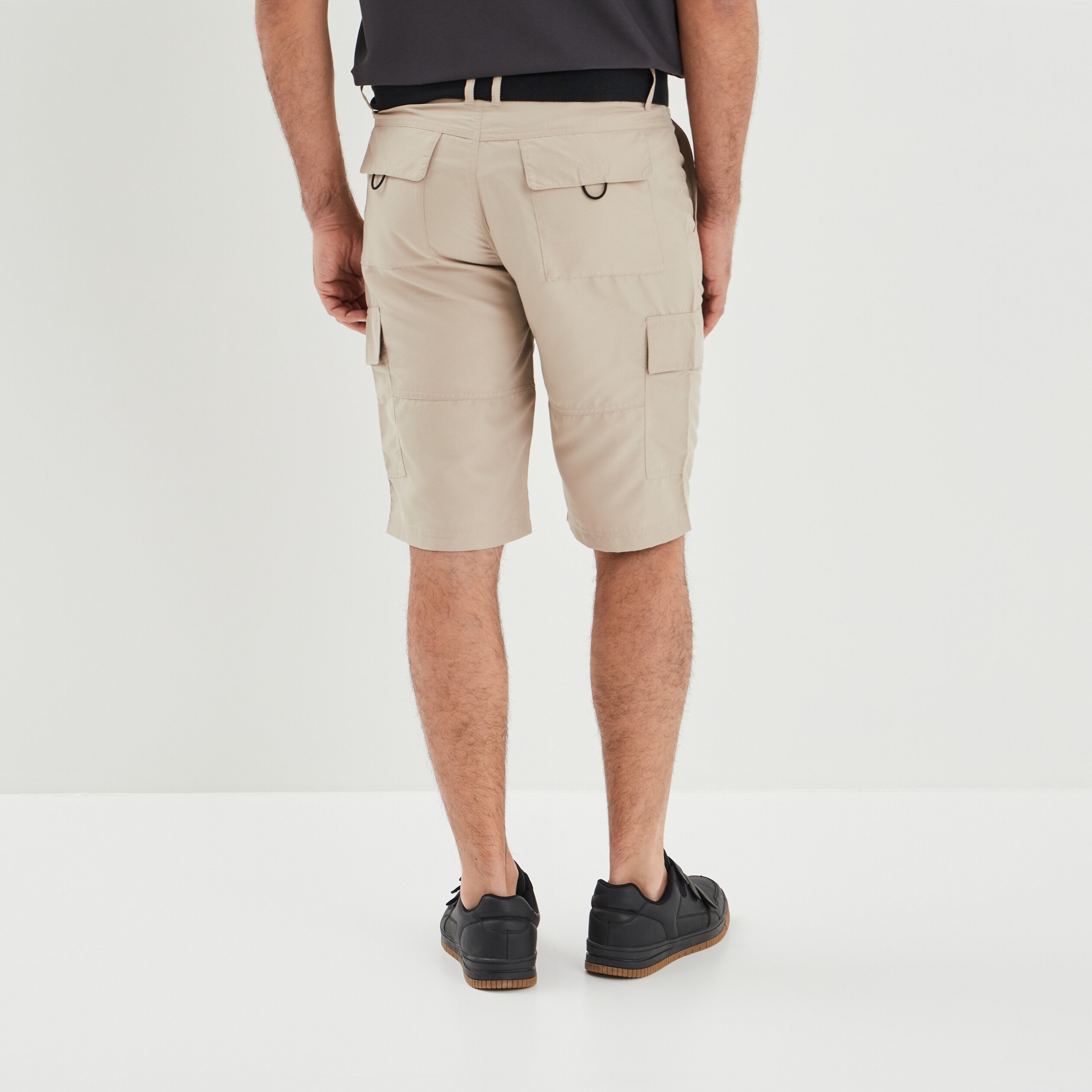 Short cargo regular stretch ceinturé beige homme | La Halle