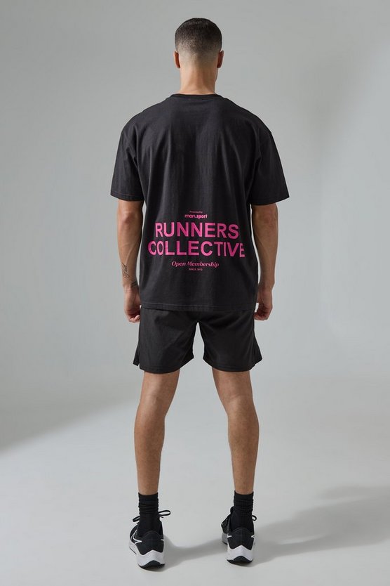 Active Oversize T-Shirt mit Runners Collective Print