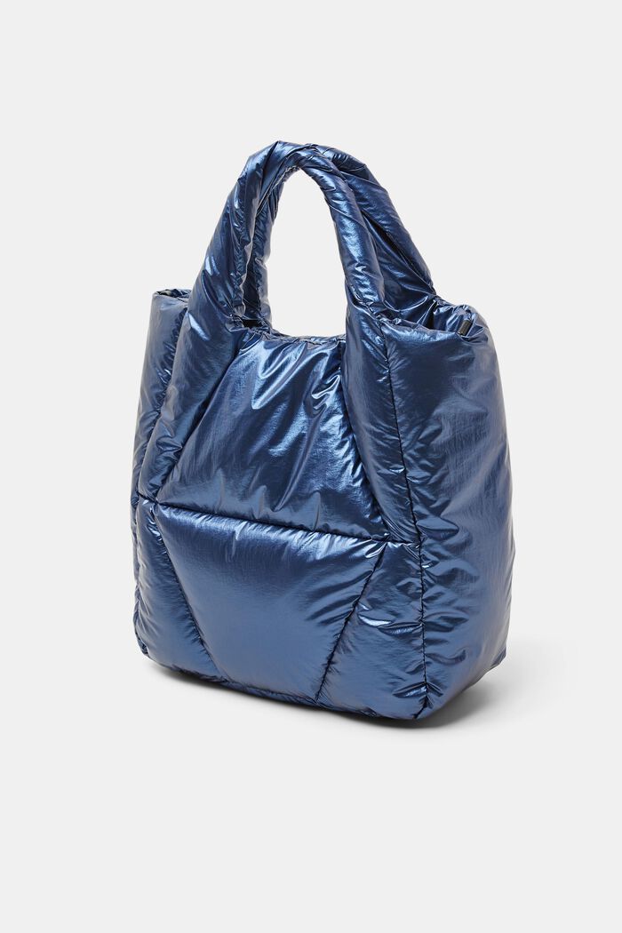 Gesteppte Tote Bag in Metallic-Optik